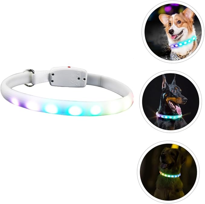 LED Dog Collar USB Charging Waterproof Glowing Pet Collar Night Luminous Flashing Safety Light for Dogs Outdoor Walking