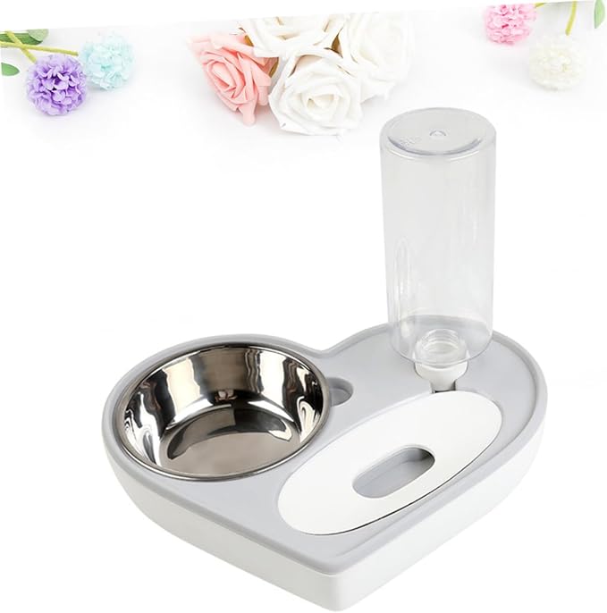 BESPORTBLE Dog Water Bowl Dispenser Auto Pet Drinking Supplies Heart Shaped Bowl Non-Slip Pet Water Feeder Cat Dog