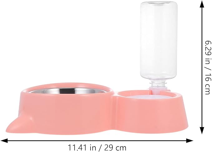 1pc Automatic Pet Feeding Bowl Cat Ear Design Dual Use Food and Water Dispenser for Cats and Dogs Easy to Compact and Lightweight