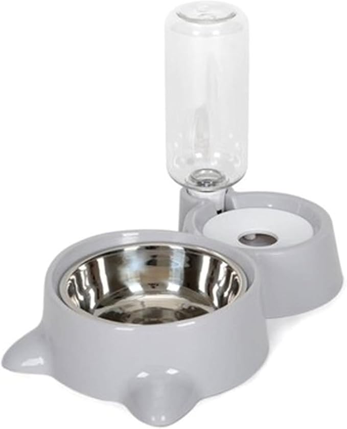 BLACKNANA Pet Automatic Feeder Waterer Set Dog Food Water Bowl Stainless Steel Dish Refills Water Bottle Dispenser