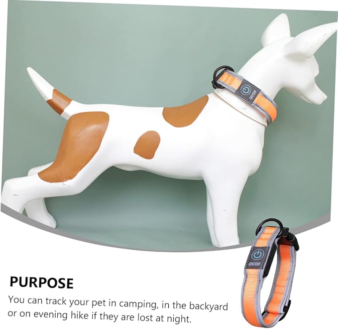 Totority USB Rechargeable LED Dog Collar Lighted Nylon PET Necklace Flashing Circular Collar for Small to Medium Dogs Safe for Evening