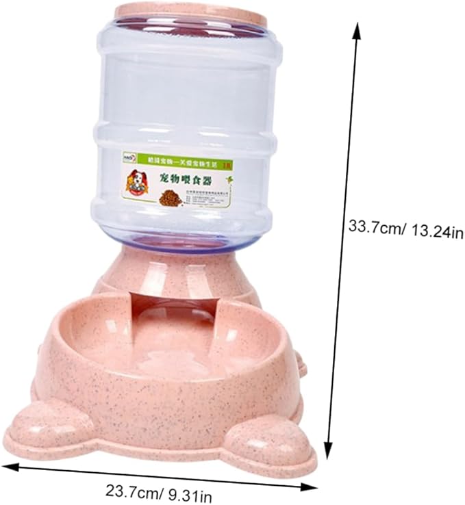 1Pc Automatic Food Dispenser Refillable Food Holder for Dogs Cats Adorable Bear Shape Design Non Skid Base Easy to Fill for Home Shop Use Pink