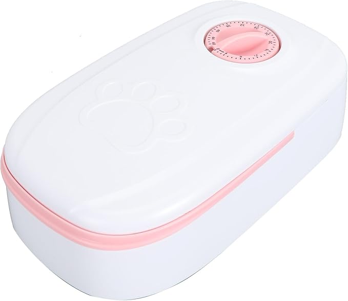 Automatic Pet Feeder Multifunction Single Meal Timed Cat Food Dispenser Pet Food Dispenser Detachable for Cats and Dogs (Pink)