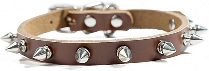 Fashion Bullet Puppy Dog Collar Leashes Dog Cat Collar Necklace Accessories for Small Chihuahua Yorkie Dogs 13 Coffee L