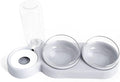 Automatic cat 2-in-1 Pet Cats Dogs Food Bowl Water Bowls Automatic Water Dispenser for Dog Cat s Drinking Pet Products pet (Color : Pink) (Gray)