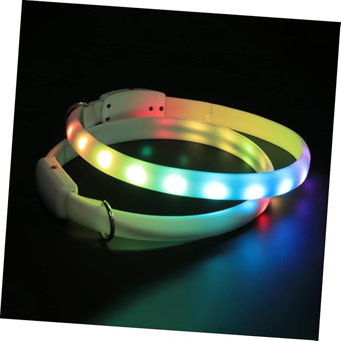 USB Rechargeable Luminous Dog Collar Led Pet Collar for Nighttime Safety Charming Design Mildly for Rainy Days Convenient Charging Durable for Daily Use