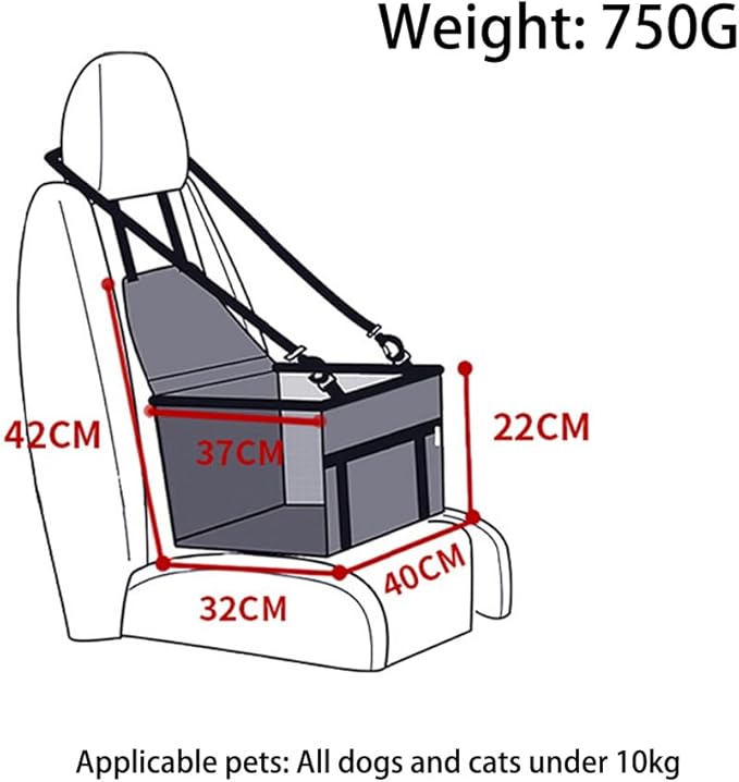 Pet Car Seat for Hyundai Kona II I SX2 OB 2.Gen/1.Gen 2018-2021 2022 2023 2024 2025 2026 Dog Car Seat with Leash Portable Dog Bed for Car Washable Foldable Car Pet Bag,Grey Footprint