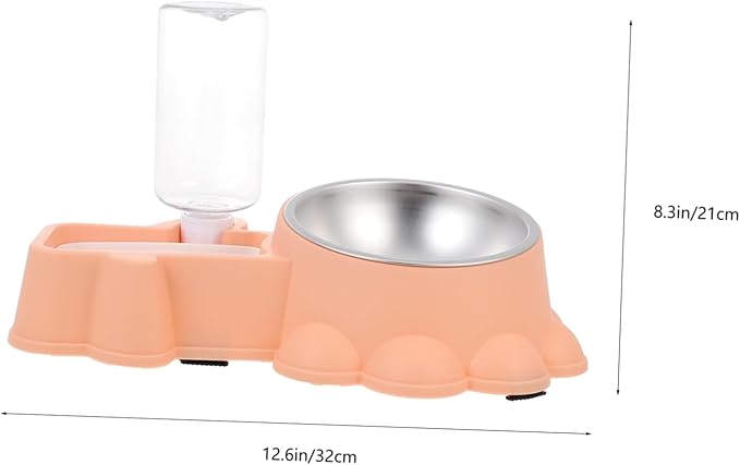 Kisangel Automatic Pet Water Dispenser Dog Food Bowl Feeding Station for Home Non Slip Design Unique Decorative Pet Feeder Suitable for Dogs and Cats