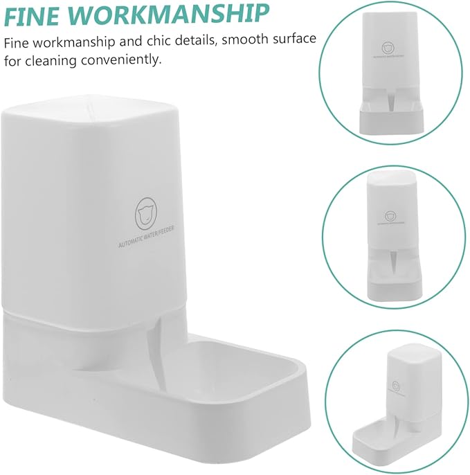 1pc Automatic Pet Water Bowl Drinking Feeder for Dogs Cats Rabbits Easy to Clean White Reduces Wet Hair Ensures Fresh Water Supply