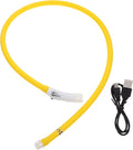 LED Rechargeable Silicone Pet Collar, L Size Illuminated Dog Safety Necklace, Wear-Resistant Yellow Collar for Outdoor Night Walking