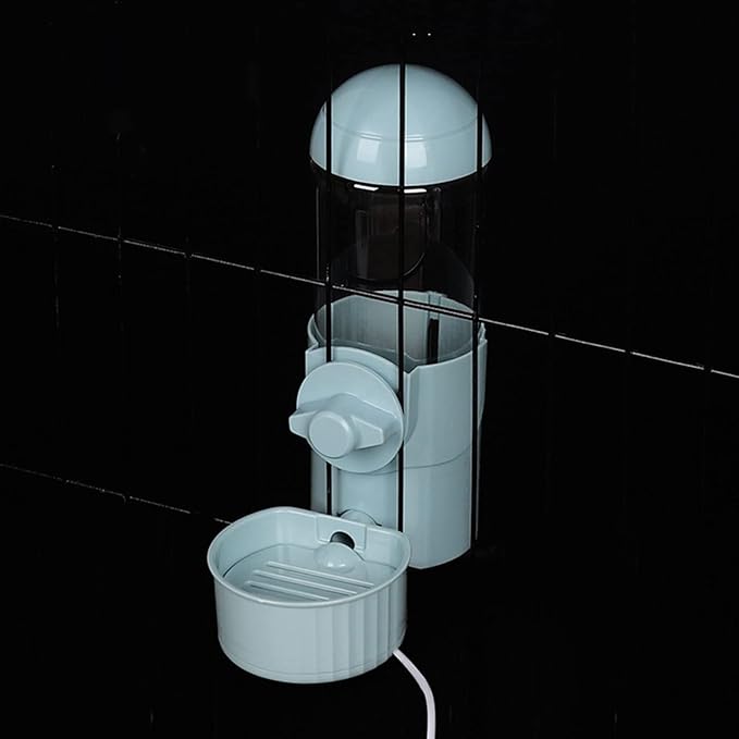 Automatic Cat Feeder Water Dispenser 17oz Large Capacity for Cats Small Dogs Kitten Easy to Install for Cage, 16x8.5x22cm, Pink