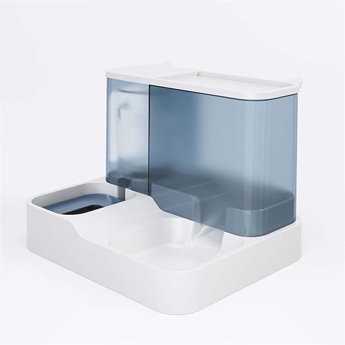 Dog Water Bottles Automatic Pet Water Dispenser Feeding Bowl Dog Drinking Cat Food Container(Blue)