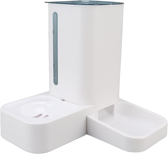 1.5L Water and 2.2lbs Food Dispenser, Activated, Clear Indicator, for Pet Health and Freshness, Ideal for Busy Pet Owners