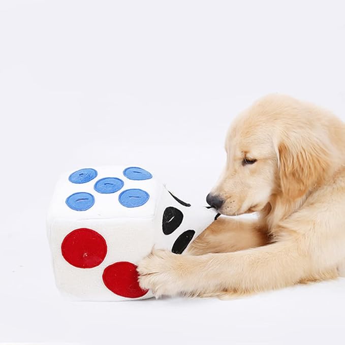 Dog Plush Training Dice Funny Sniffing for Pets Interactive Playtime Creative Design for Nose Work Games and White