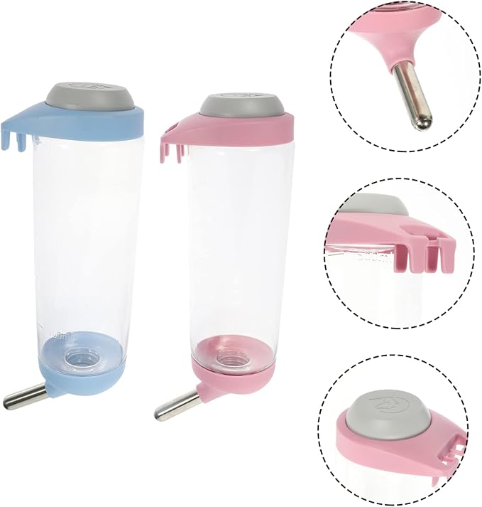 Happyyami 2pcs Automatic Pet Water Dispenser Dog and Cat Water Feeder with Easy Clean Nozzle Fixed Hook Design Capacity for Dogs Cats and Pets