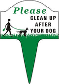 Clean Up After Your Dog Sign, Yuntarda 10”x14” No Poop Signs for Lawn No Pooping Dog Signs For Yard with Integrated Stake Rust-free Aluminum Yard Sign Easy Install for Outdoor Use