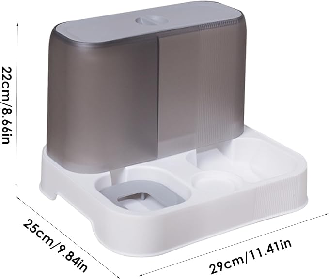 Automatic Cat Feeder, Cat Auto Feeder Dog Feeders, Cat Feeder Automatic, Automatic Dog Food Dispenser, Large Capacity Water Dispenser, Pet Food Dispenser, Food Bowl Pet Supplies (Gray)