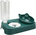 Fydun Pet Water Food Bowls Raised Detachable Automatic Water Feeder Food Dish Set for Small Medium Cat Dog Pink for Families (Dark Green)