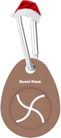 Dog Poop Bag Holder Charm for Hands-Free Carry of Used Poop Bag, Durable Eco-Friendly Silicone Dog Walking Accessory with Carabiner Clip - Mocha
