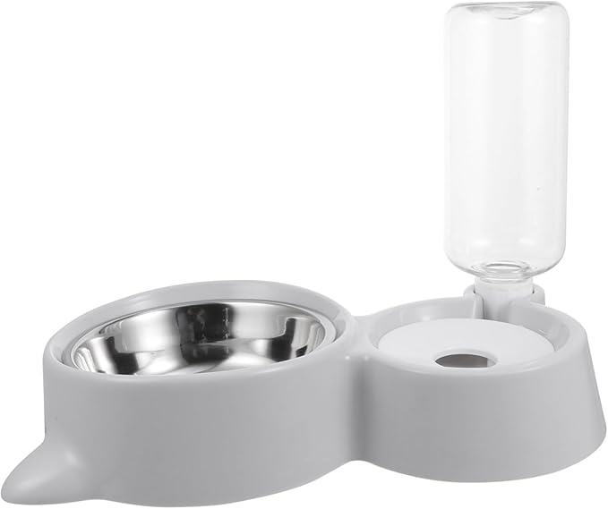 Automatic Pet Feeder Bowl with Water Dispenser Double Dog Bowls for Food and Water Food Grade Portable Lightweight Non Spill Design for Pets