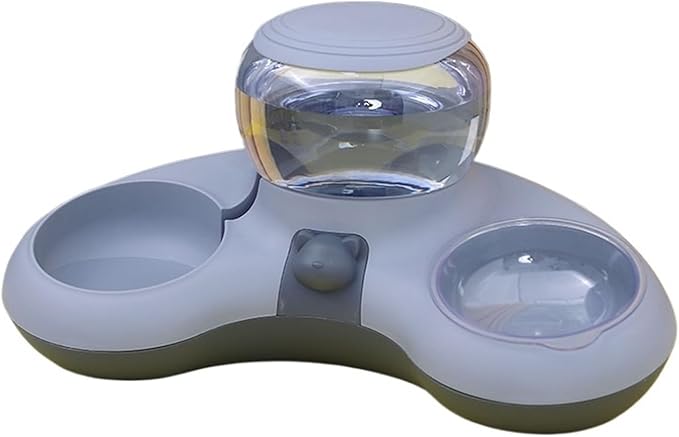 Cat Automatic Drinking Feeding Bowl Anti-overturning Non-Slip for Dogs(Gray)