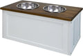 Wooden Capacity Stand pet Feeder pet Feeder Station Wooden pet Feeder with Metal Frame Wooden pet Feeder with Metal 2 Bowls