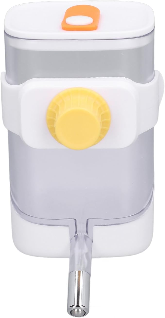 Water Dispenser Automatic Pet Water Feeder Stainless Steel Cage Hanging Water Dispenser for Cat Dog (White)