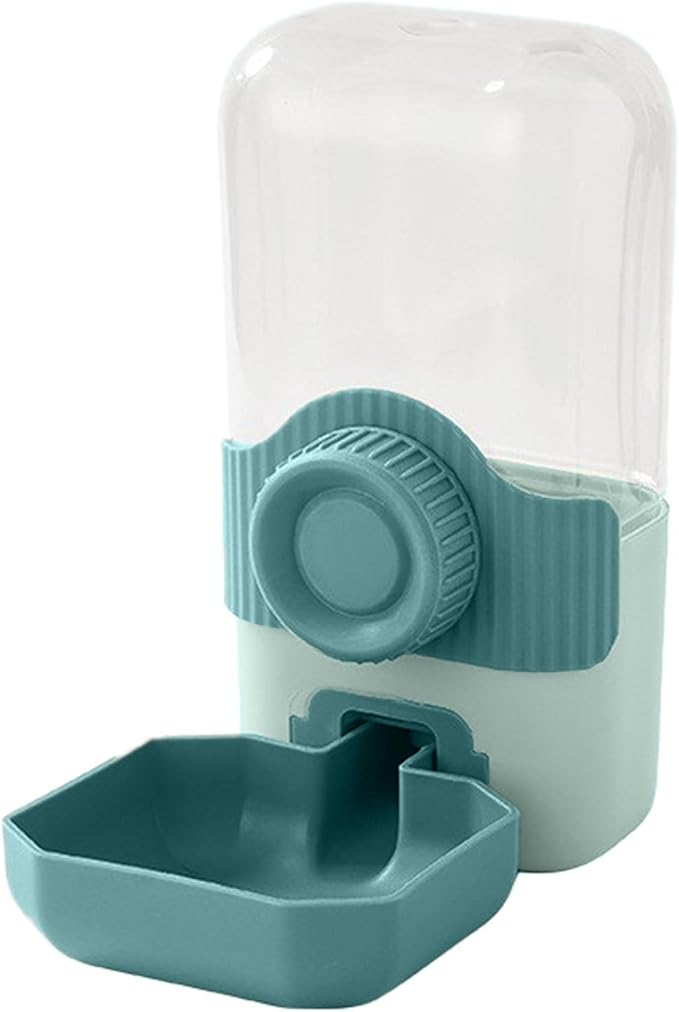 Hanging Cage Automatic Small Pet Food Bowl Water Bottle Dispenser, Auto Pet Feeder and Waterer Set, Suitable for Small Dogs, Cats, Kittens, Puppies, Rabbits, Chinchillas(900ML) (Green)