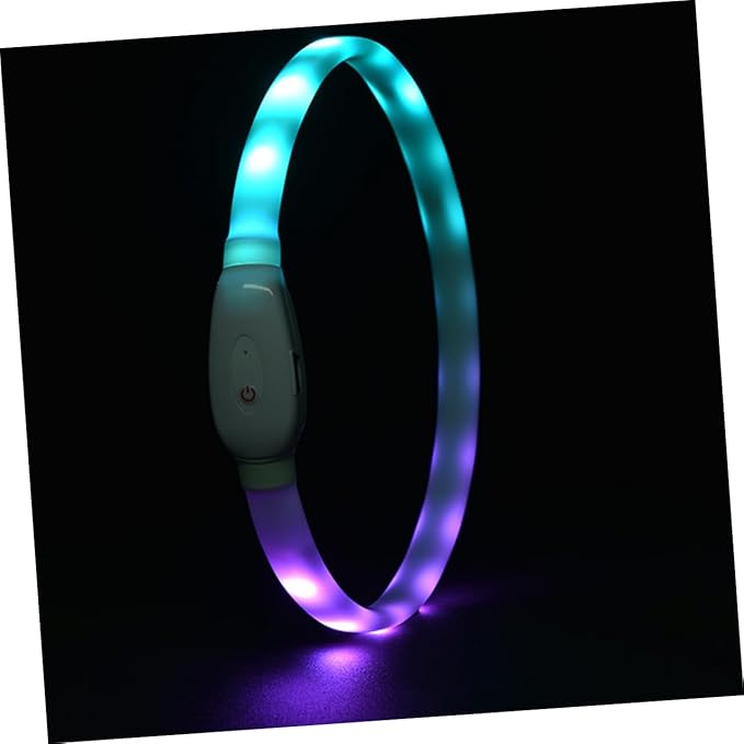 Yardwe 1set USB Rechargeable Led Pet Dog Collar Lightweight Night Safety Flashing Collar for Dogs for Evening Walks