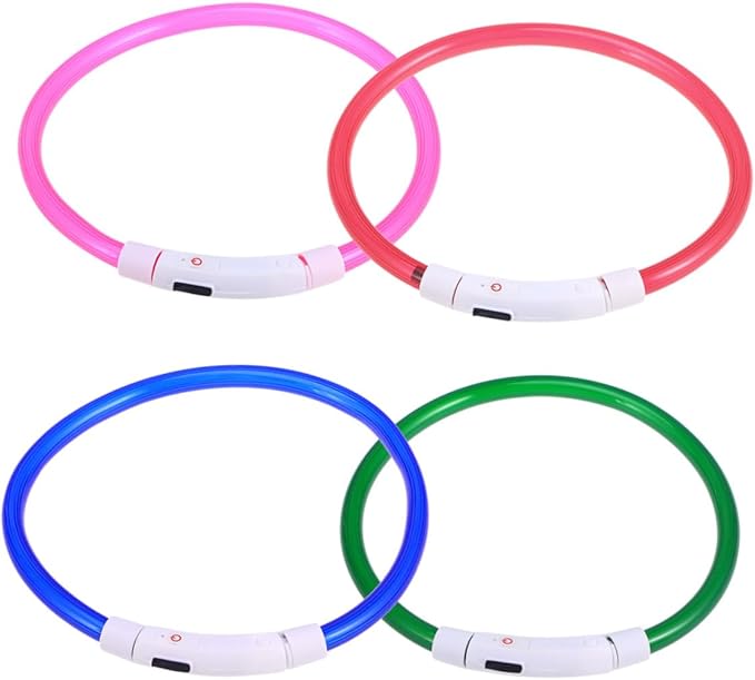 ibasenice Glowing Led Collar for Dogs Rechargeable No Circuit Inside Safe for Bites