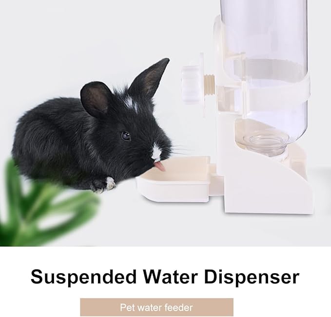 Pet Water Dispenser Automatic Hanging Gravity Waterer 500Ml Large Capacity White Water Feeder for Dogs and Cats Suitable for Travel and Home Use