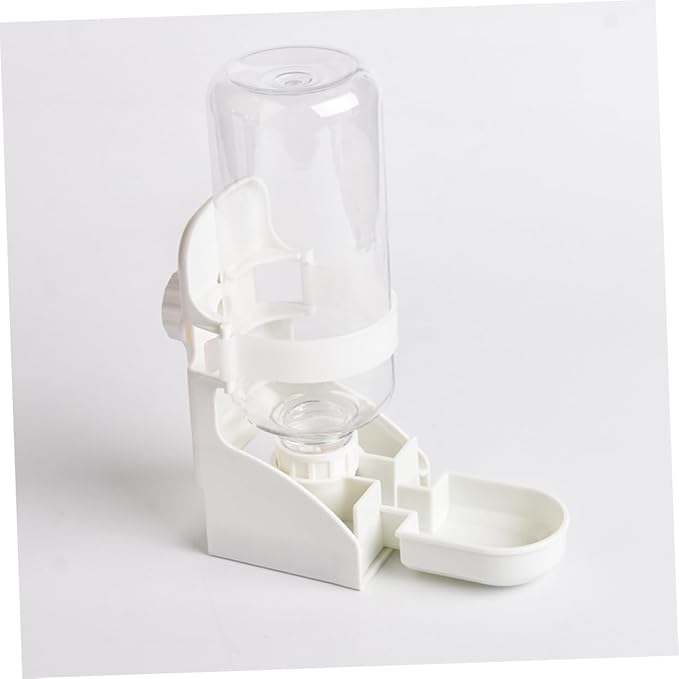 Kisangel Cat Dog Automatic Water Feeder Sturdy Hanging Cage Pet Drinking Tool Non-Slip Easy to White
