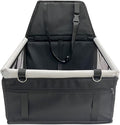 Pet Car Seat for Hyundai Tucson NX/TL/LM/JM 4/3/2/1.Gen 2005-2020 2021 2022 2023 2024 2025 Dog Car Seat with Leash Portable Dog Bed for Car Washable Foldable Car Pet Bag,Black and Grey