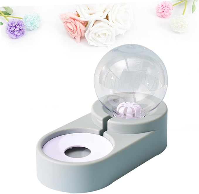 Sosoport Creative Double Bowl Automatic Pet Water Feeder Safe Smooth Dog and Cat Drinking Tool for Home and Pet Shop Use Convenient Without Stainless Steel Basin