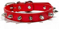 PU Leather Durable Pet Dog Necklace Collar Fashion Bullet Puppy Dog Cat Chihuahua Yorkie Dog Collar Leash Accessories (S-XL) 10A Red M