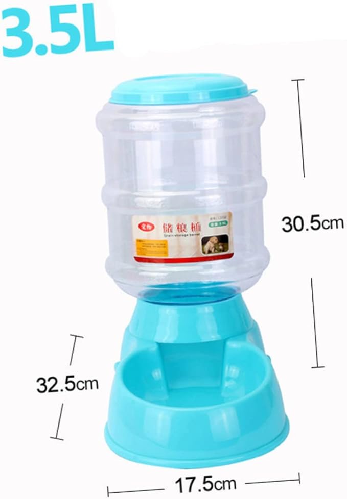 Automatic Pet Food and Water Dispenser Capacity for Cats and Dogs Non-Skid Base Safe Feeding for Puppies and Other Animals Blue