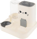 2 in 1 Automatic Pet Feeder and Water Dispenser, 1800ml Dry Food 800ml Water Capacity, Portable Cat Dog Food Bowl for Small Animals- Gray