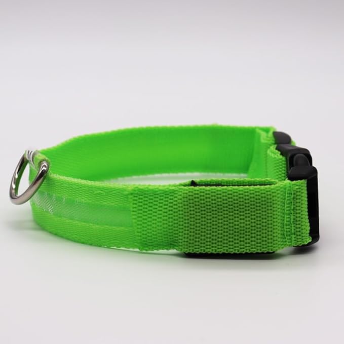 LED Dog Collar, Light Up Dog Collars, Adjustable USB Rechargeable Glow in The Dark Dog Collars High Visibility Glowing Dog Collars for Large Medium and Small Dogs (Small,Green)