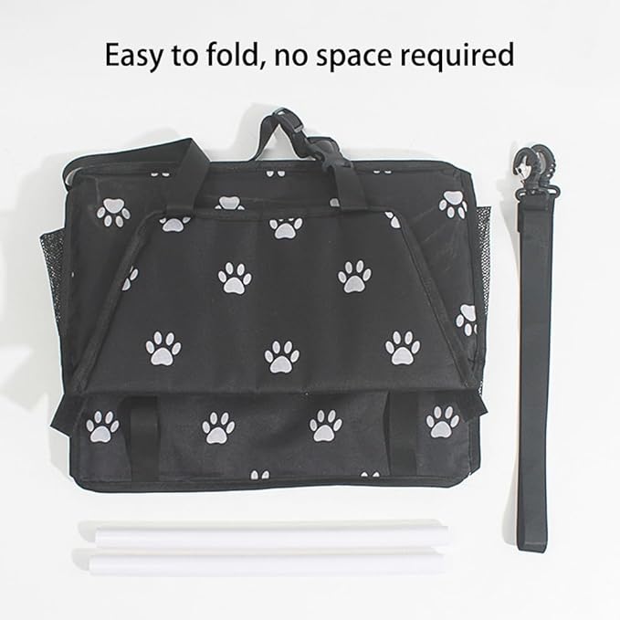 Pet Car Seat for Hyundai Kona II I SX2 OB 2.Gen/1.Gen 2018-2021 2022 2023 2024 2025 2026 Dog Car Seat with Leash Portable Dog Bed for Car Washable Foldable Car Pet Bag,Grey Footprint