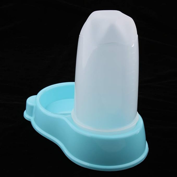 Pet Feeder Waterer Automatic Food and Water Dispenser Bowl for Dogs and Cats (Blue)
