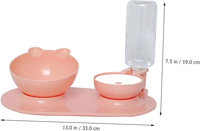 Angoily Automatic Cat Water Dispenser Elevated Feeding Bowl Pet Supplies for Cats and Dogs Easy to Tilted Design to Protect Neck