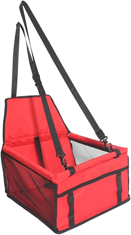 Pet Car Seat for Skoda Scala 2018 2019 2020 2021 2022 2023 2024 2025 Dog Car Seat with Leash Portable Dog Bed for Car Washable Foldable Car Pet Bag,Red