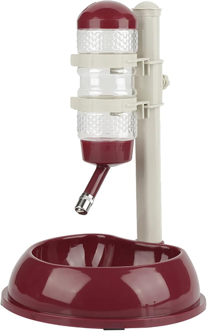 Pet Water Dispenser and Food Bowl, Pet Dog Cat Water Food Feeder Bowl Bottle Standing Dispenser, Height Adjustable Automatic Water Dispenser Feeding Station for Pets Cats Dogs