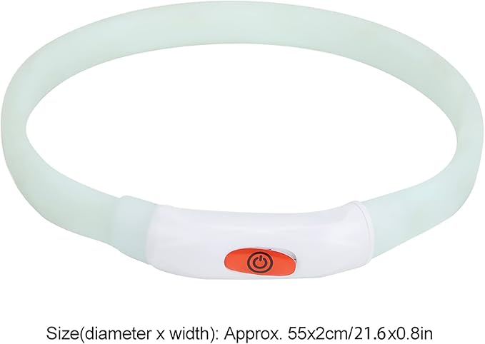 Multifunction LED Marquee Pet Collar, Adjustable Safety Rechargeable via USB, Anti Lost Design for Cats and Small Dogs, White Silicone Material, Comfortable and Visible at Night