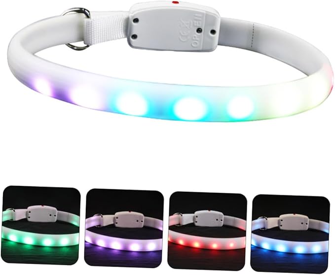 USB Charging LED Dog Collar Luminous Pet Collar Waterproof Flashing Night Safety for Dogs