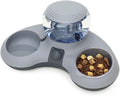 Compatible for Cats and Dogs, Anti-Tip Automatic Drinking Feeding Bowl Non-Slip Pet Food Holder(Gray)