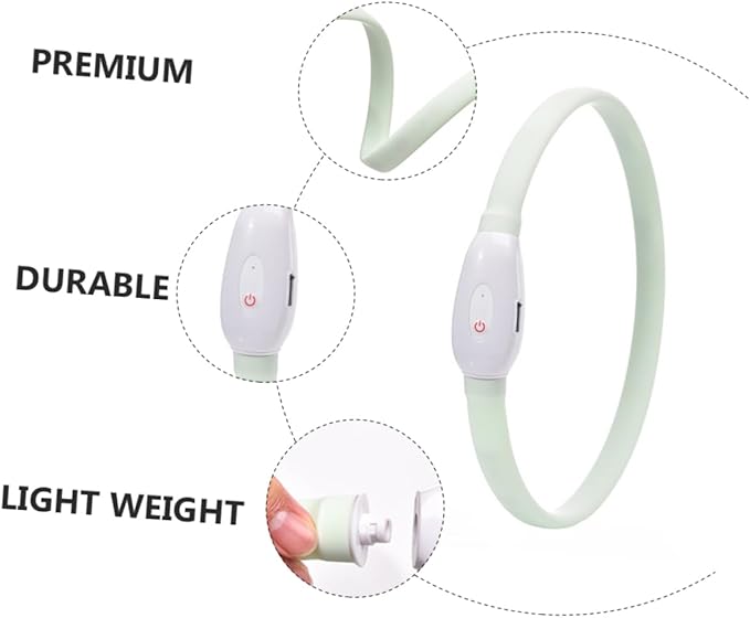 Toyvian USB Rechargeable Luminous Pet Collar with LED Light Modes and Comfortable Soft Material Cut to Fit Night Safety Collar for Dogs