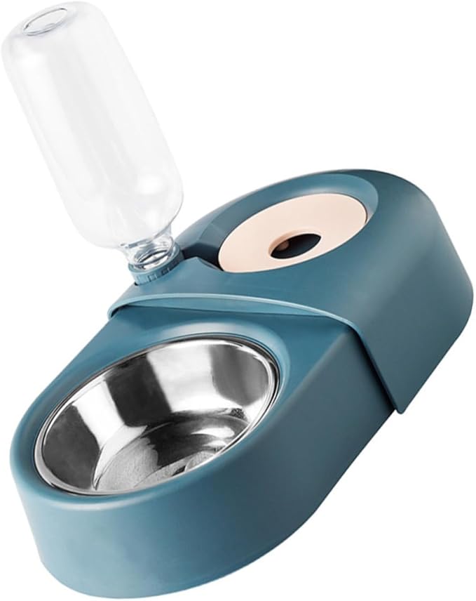 Milisten Automatic Pet Water and Food Bowl with Spill-Proof Design, Blue Dog and Cat Feeder Suitable for Home Use, Sturdy Pet Supply Feeding Dish