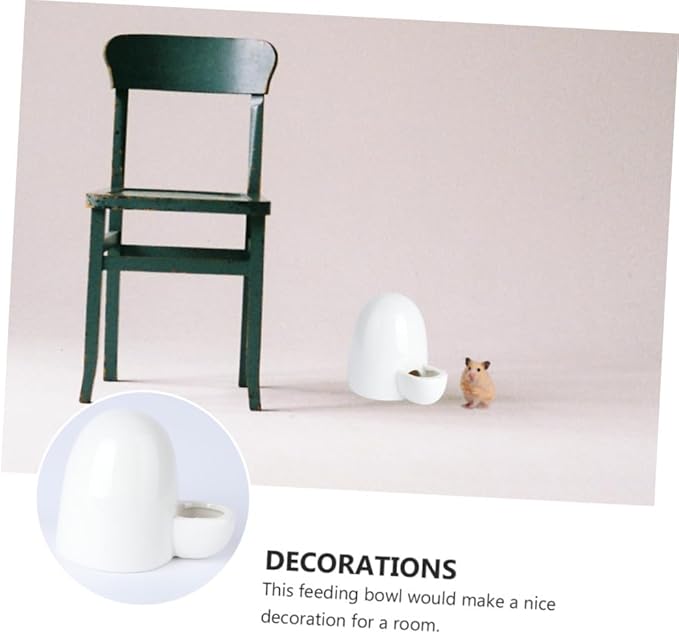 1pc Pet Automatic Water Feeder for Hamsters Mute Drinking Bowl White Ceramic Pet Drinking Supplies Convenient and Safe Water Dispenser for Animals