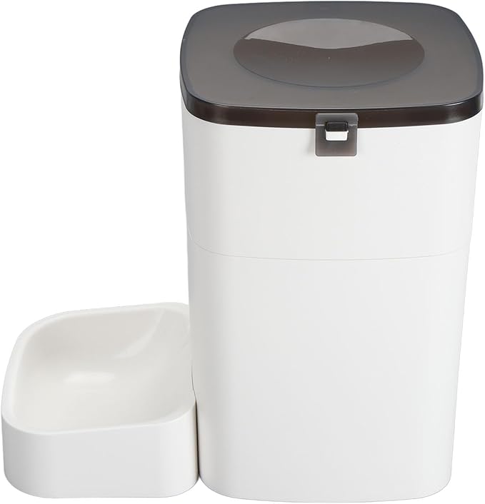 Automatic Pet Feeder Smoother Food Delivery Remote Control Large Capacity for Home Use (White)